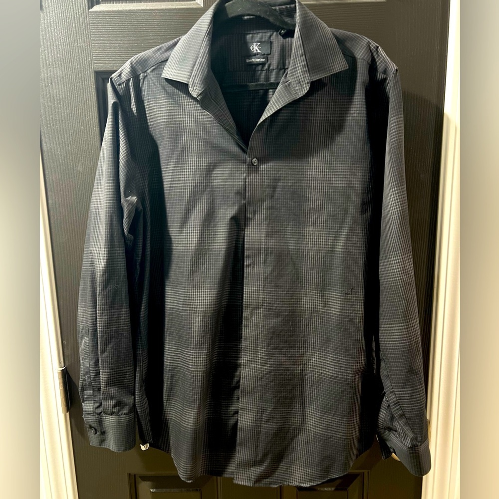 Calvin Klein Plaid Botton Down Shirt Size XL